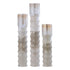 Set Van 3 Kaylyne Windlichten Crème Emaille van PTMD, de complete set met alle drie de windlichten naast elkaar op witte achtergrond