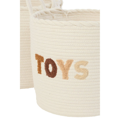 Set Van 3 Mand Kinderen Katoen Wit/Bruin J-Line