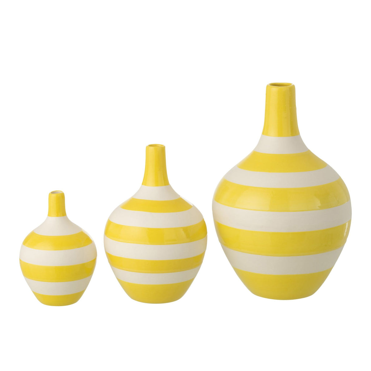 Zestaw 3 waz z pasów porcelanowych biało-żółtych J-Line
