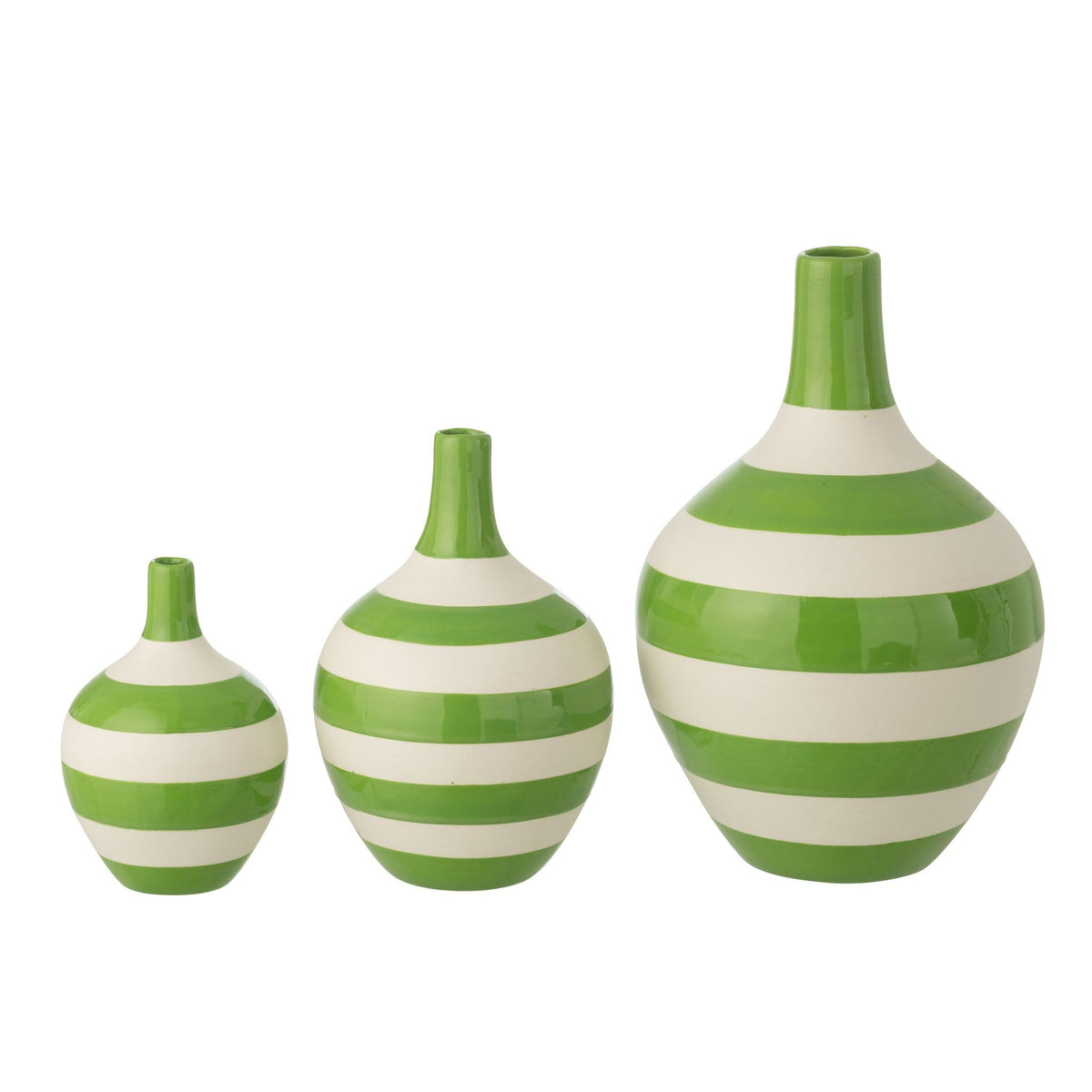 Zestaw 3 waz z pasów porcelanowych biało-zielonych J-Line