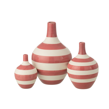 Zestaw 3 waz z pasów porcelanowych biało-różowych J-Line