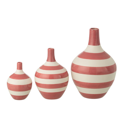 Zestaw 3 waz z pasów porcelanowych biało-różowych J-Line