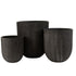 Potten Rond Keramiek Hoog Zwart Set van 3 J-Line - Pot - J-Line - livinglovely.nl