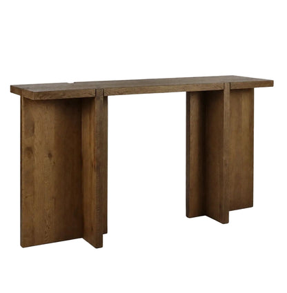 Sidetable Asa Eikenhout Walnoot van Pomax, productfoto in walnoot met de volledige vorm in beeld