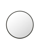 Spiegel Rond Zwart Matt Large Ø80 cm - Spiegel - J-Line - livinglovely.nl
