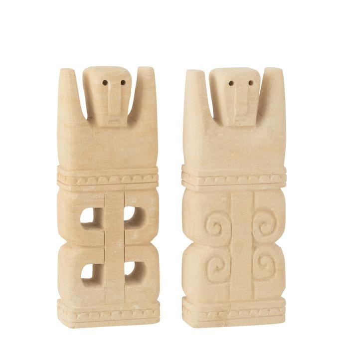 Standbeelden Marie Steen Natuur Set van 2 - Beeld - J-Line - livinglovely.nl