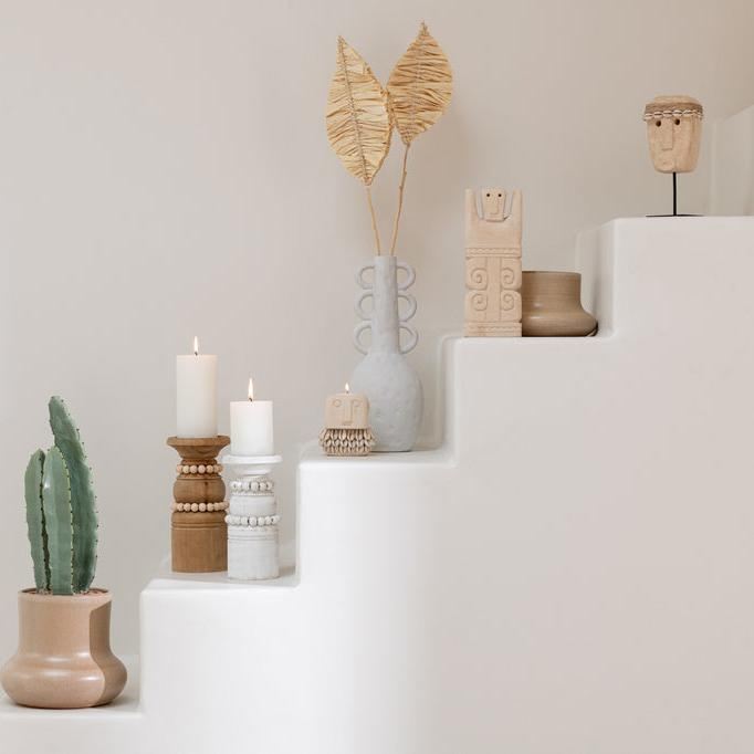 Standbeelden Marie Steen Natuur Set van 2 - Beeld - J-Line - livinglovely.nl