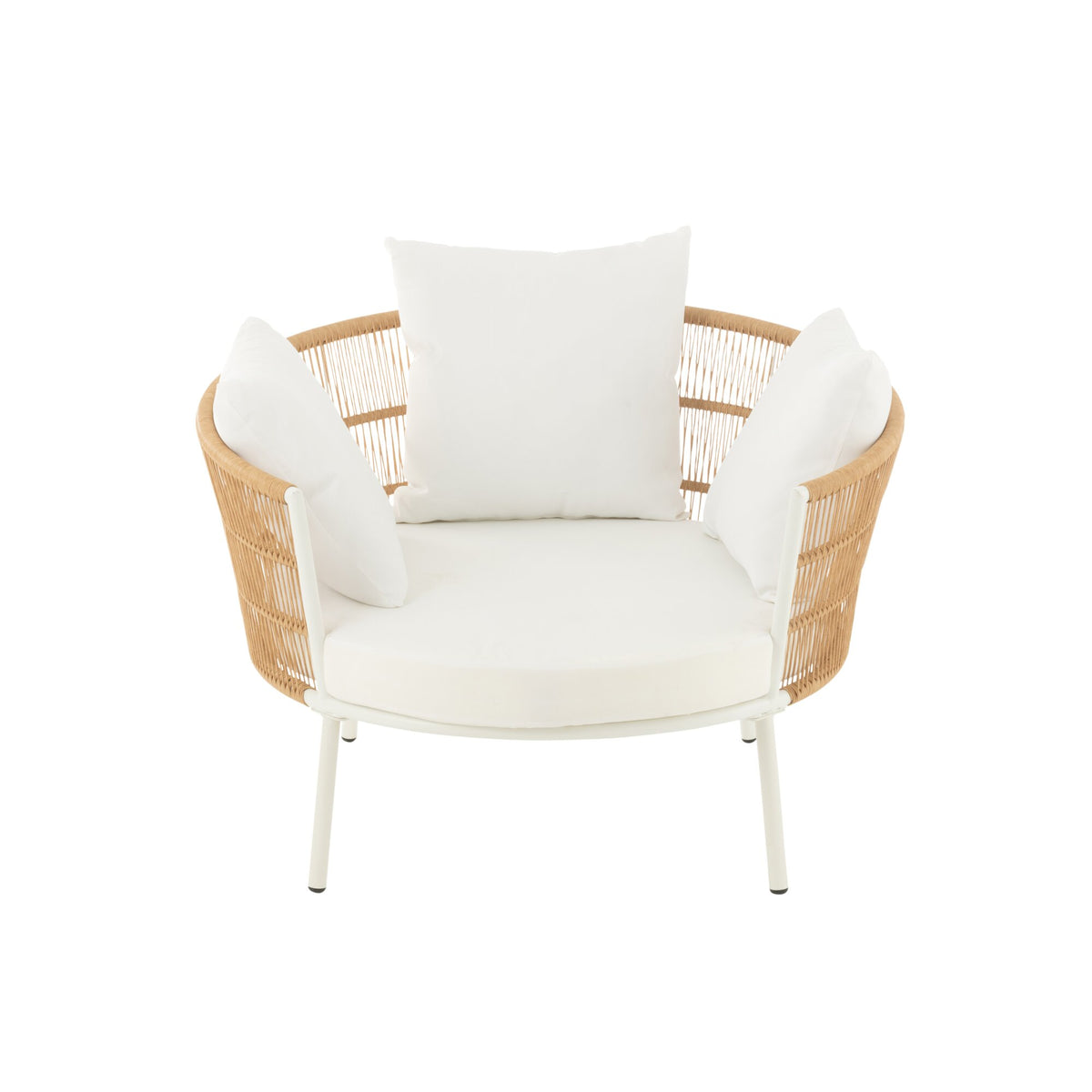 Krzesło Joa Metal/Rattan Białe J-Line