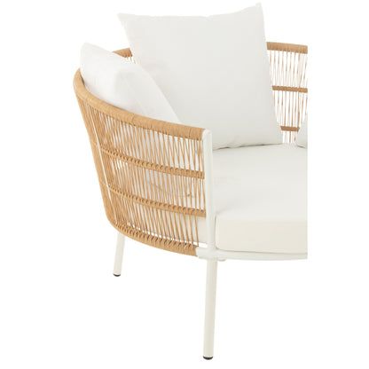 Krzesło Joa Metal/Rattan Białe J-Line