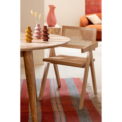 Stoel Rooster Essenhout/Rattan Naturel J-Line