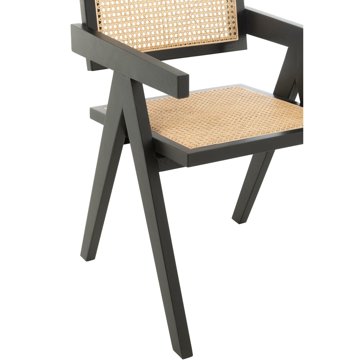 Stoel Rooster Essenhout/Rattan Zwart J-Line