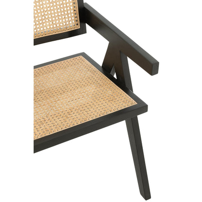 Stoel Rooster Essenhout/Rattan Zwart J-Line