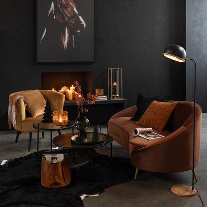 Tapicerowana sofa Elisabeth brązowa 180 cm J-Line