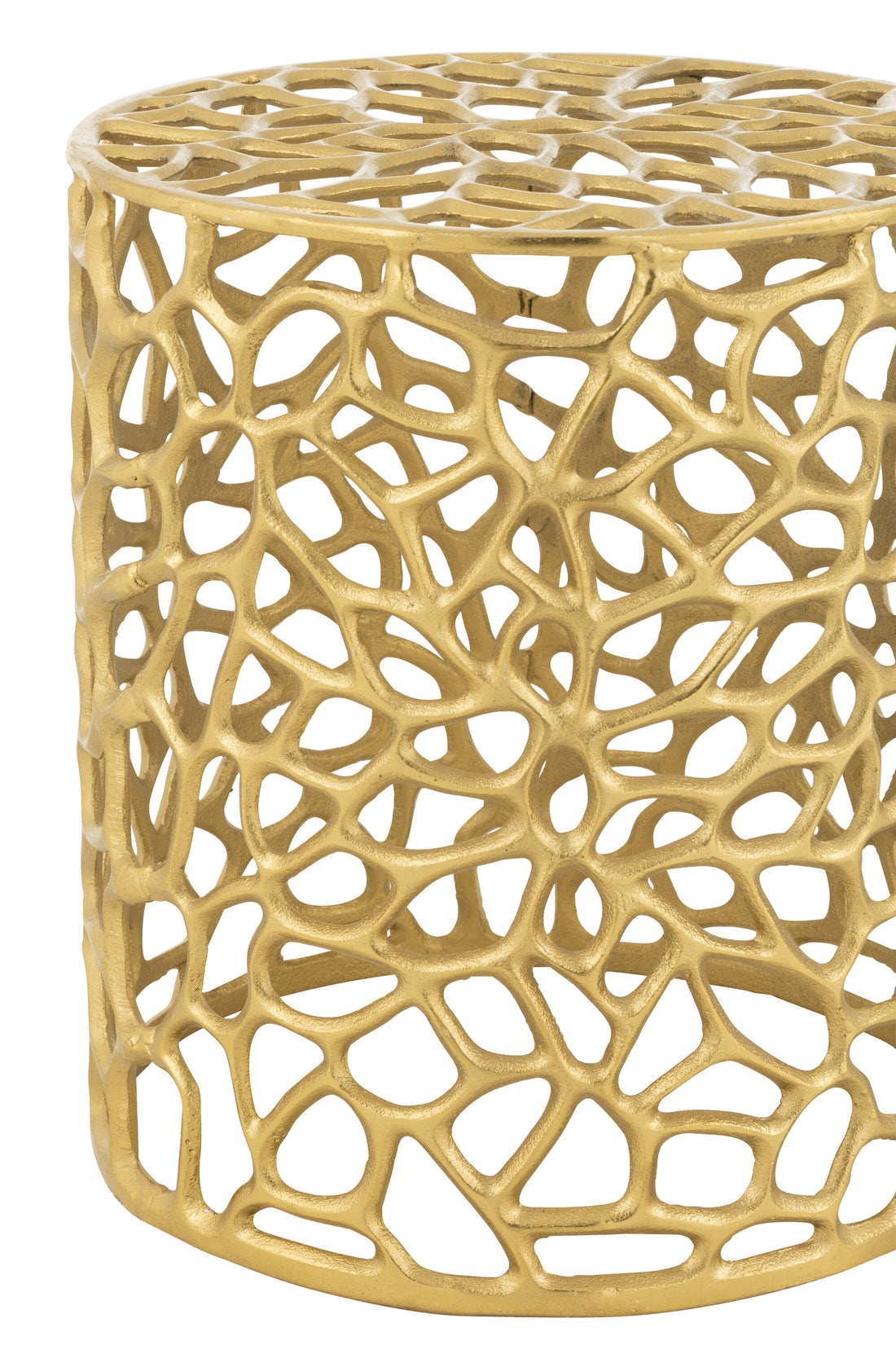 Stool Cylinder Aluminium Gold Colored - - J-Line - livinglovely.nl