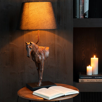 Tafellamp Paardenvoorkant Polyresin Donkerbruin J-Line