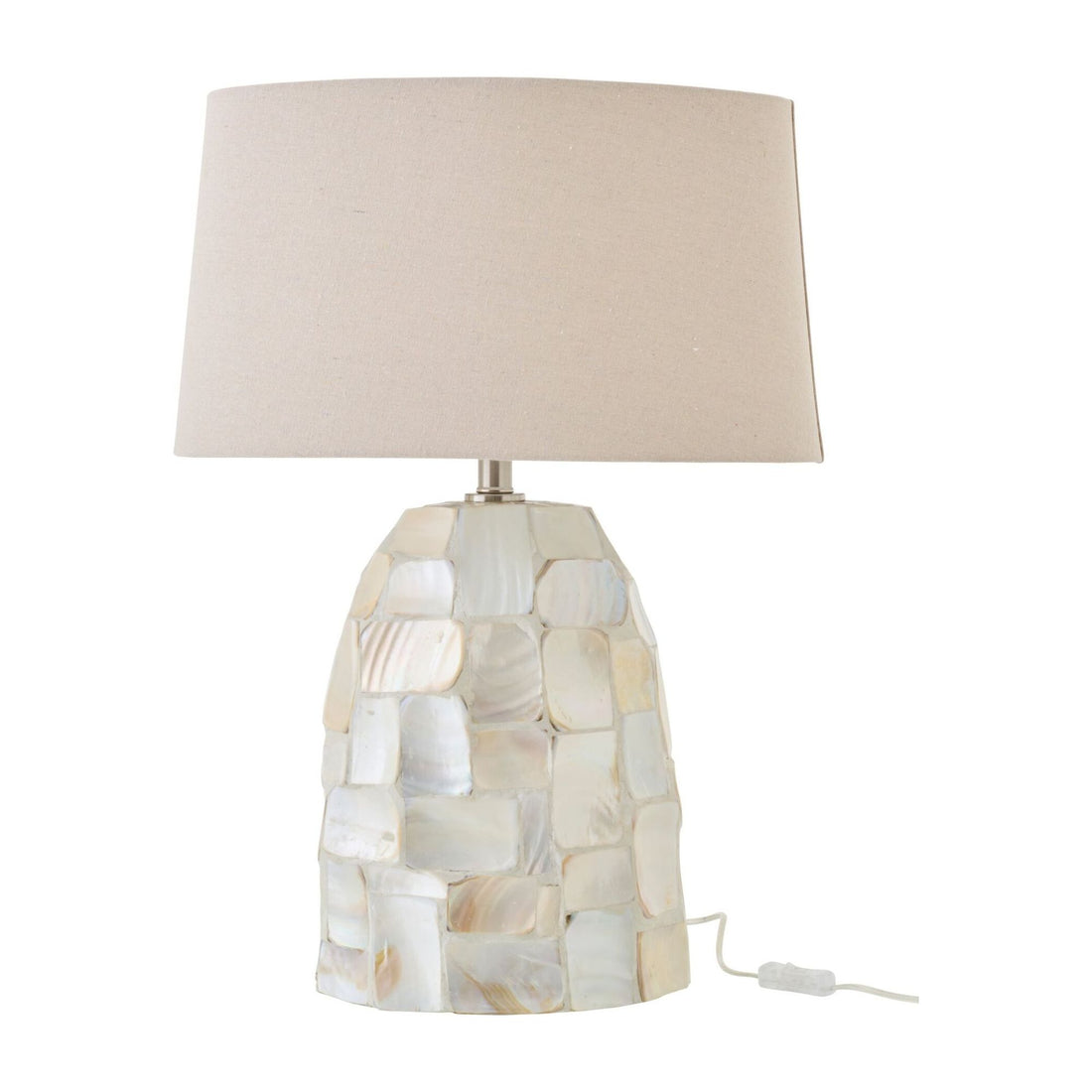 Lampa stołowa Efekt perłowy Muszla Kolor złamanej bieli/jasnobeżowy J-Line