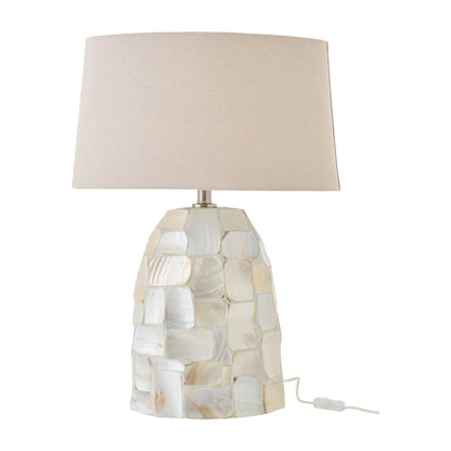 Lampa stołowa Efekt perłowy Muszla Kolor złamanej bieli/jasnobeżowy J-Line