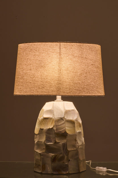 Lampa stołowa Efekt perłowy Muszla Kolor złamanej bieli/jasnobeżowy J-Line