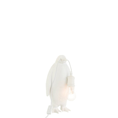 Lampa stołowa Pingwin Żywica Biała Mała J-Line