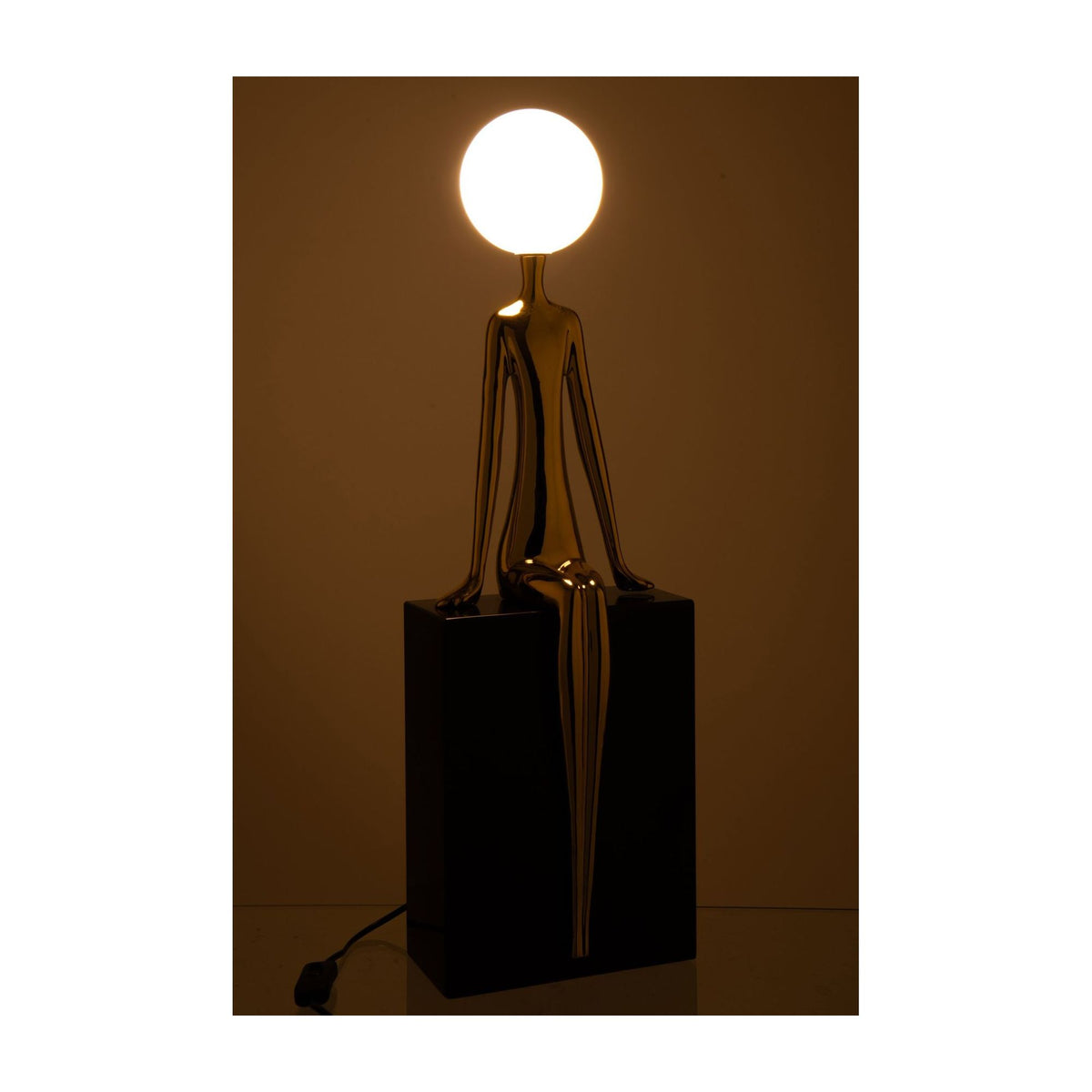 Lampa stołowa Siedząca Sylwetka Metal Złoty/Czarny J-Line