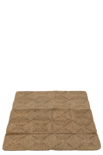 Tapijt Vierkanten Geweven Touw Plastiek Naturel - Buiten-divers - J-Line - livinglovely.nl