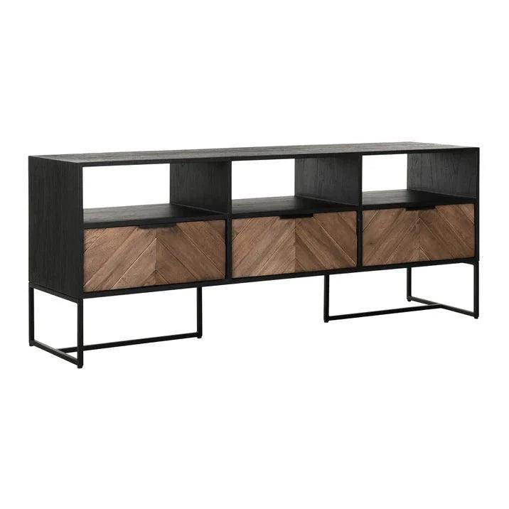TV-meubel Criss Cross 150cm van DTP Home, detail van het visgraatpatroon