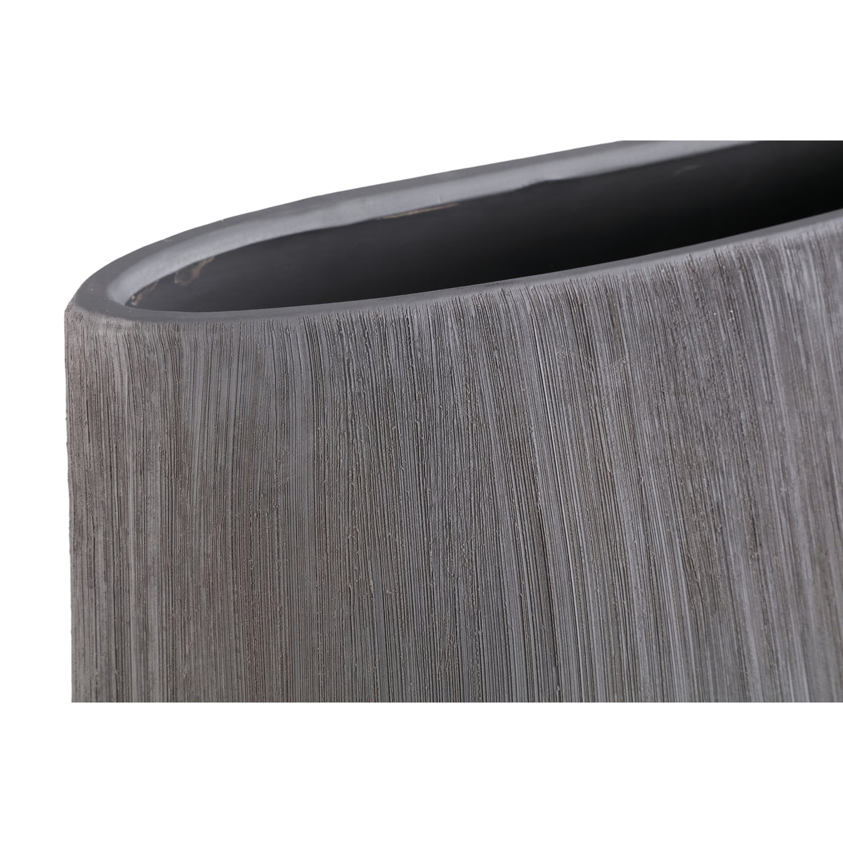 Detail van de voet van de donkergrijze Tywin pot large van PTMD