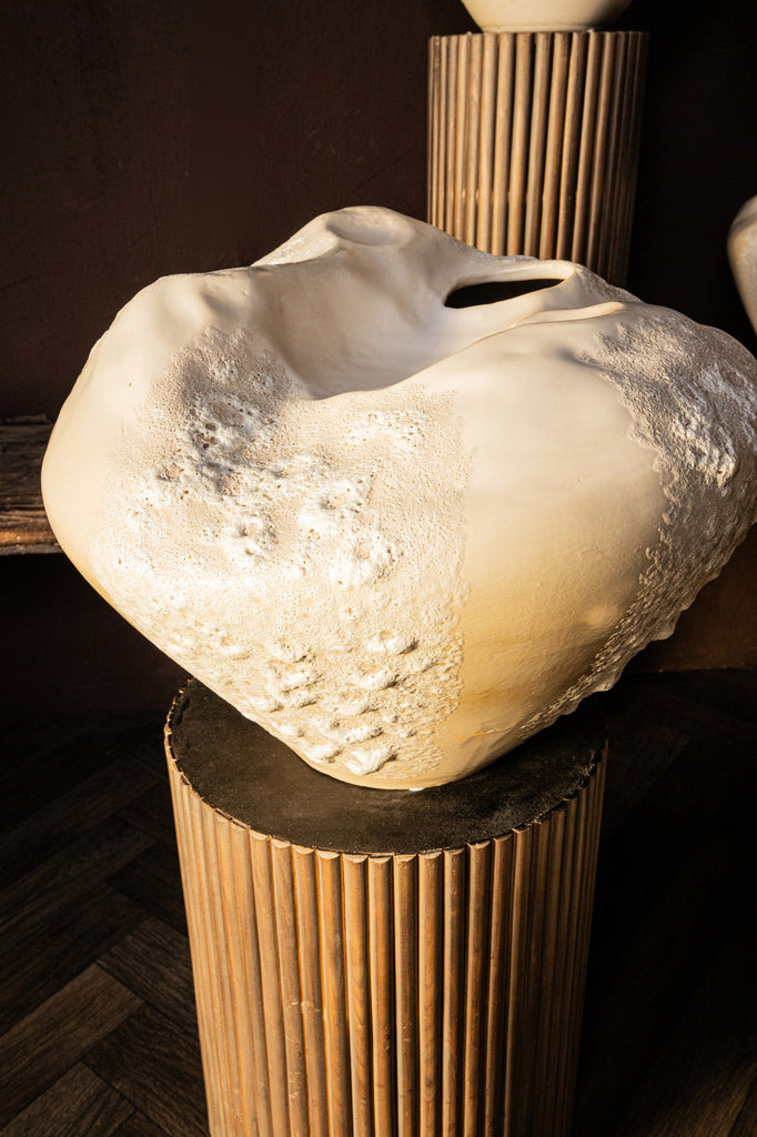 Vaas Dangelo M - 29x29x22 cm - Keramiek - Creme PTMD - Vaas - PTMD - livinglovely.nl
