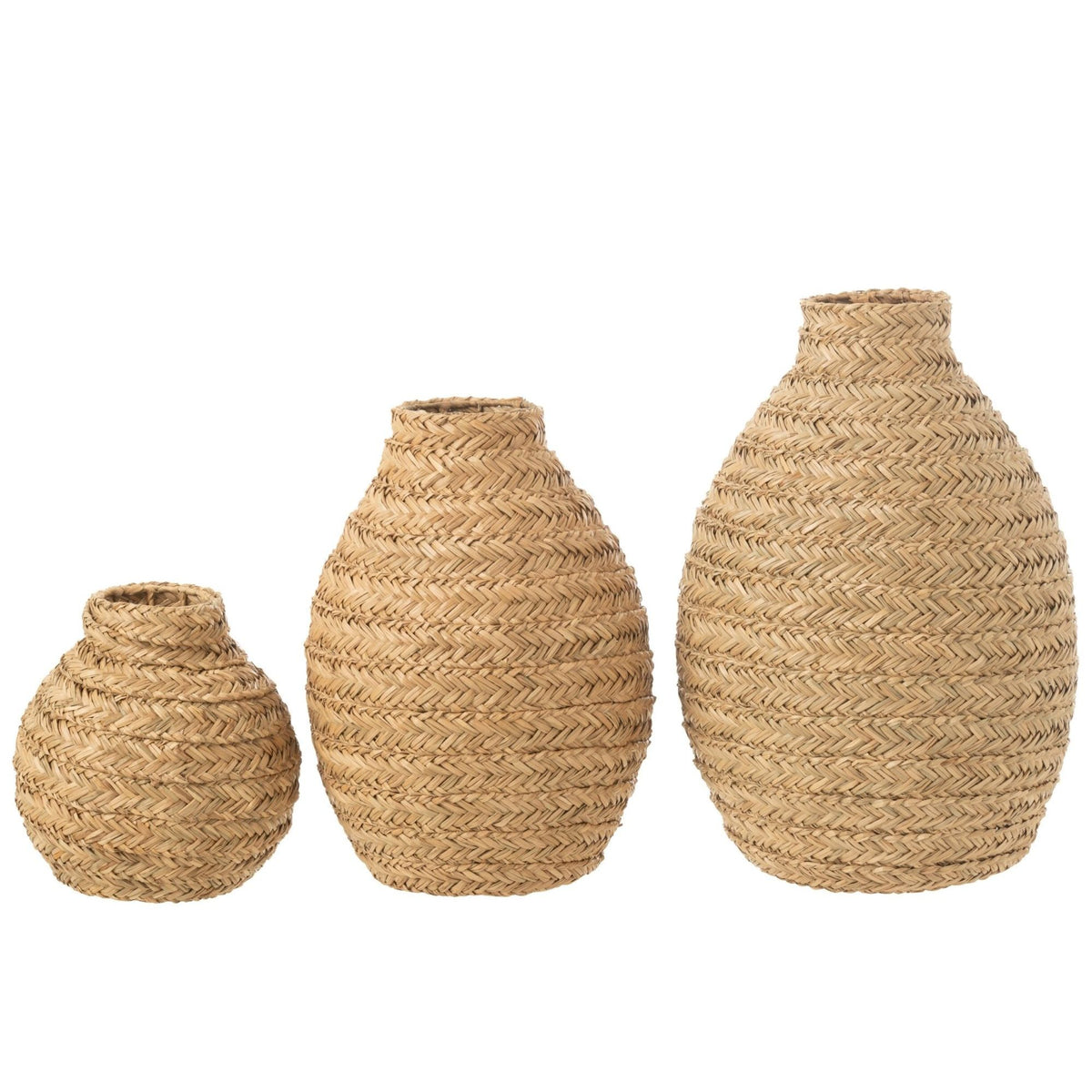 Wazon Pleciony z Trawy Morskiej Naturalny Large J-Line