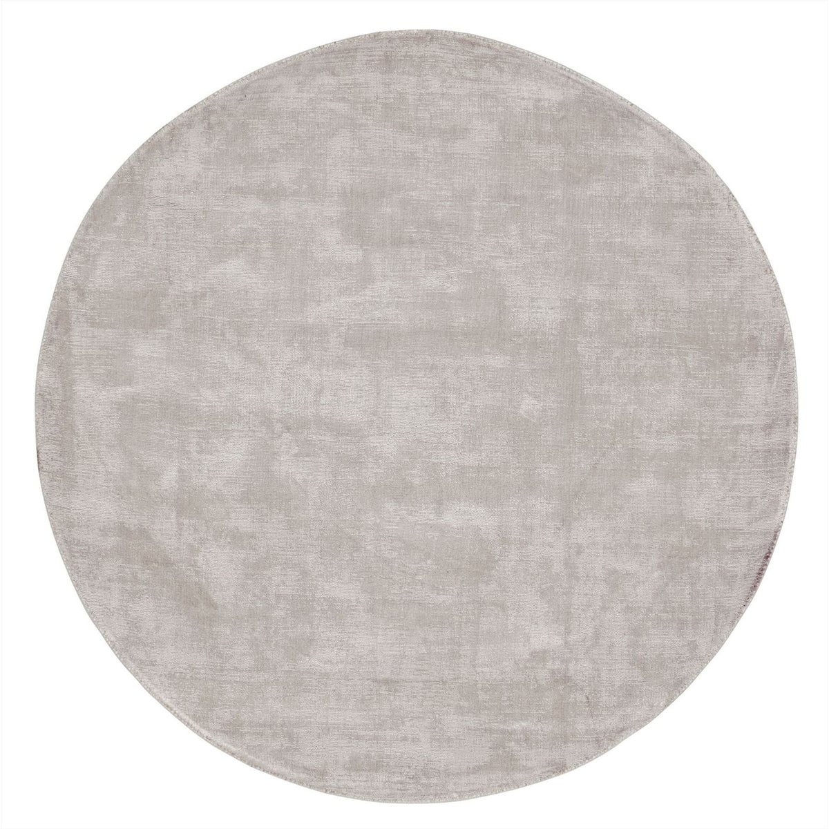 Rond vloerkleed La Belle van MUST Living in lichtgrijze viscose met een doorsnede van 150 cm
