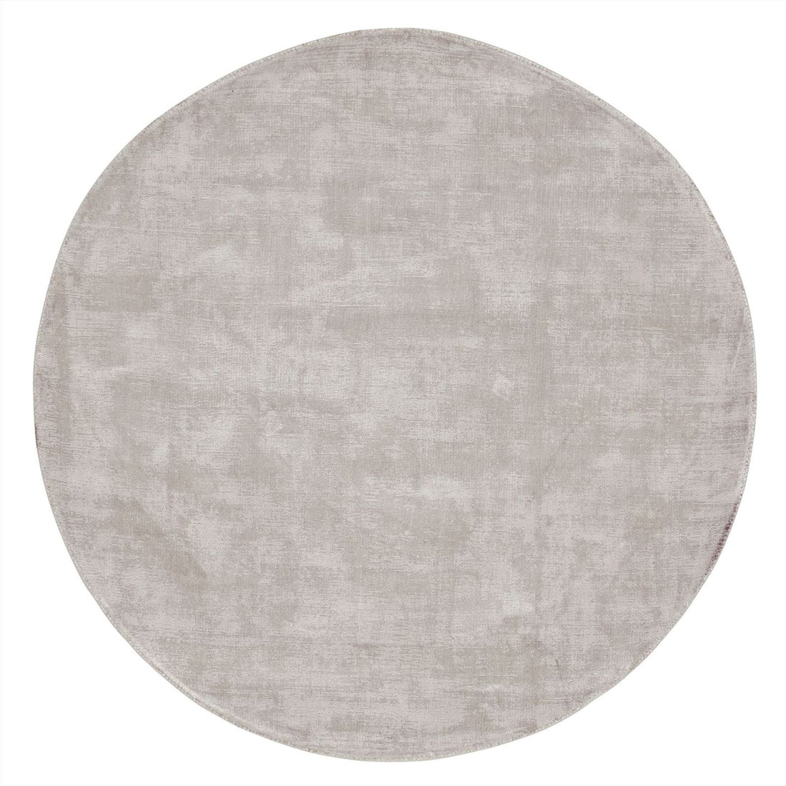 Groot rond vloerkleed La Belle van MUST Living in lichtgrijze viscose, doorsnede 250 cm