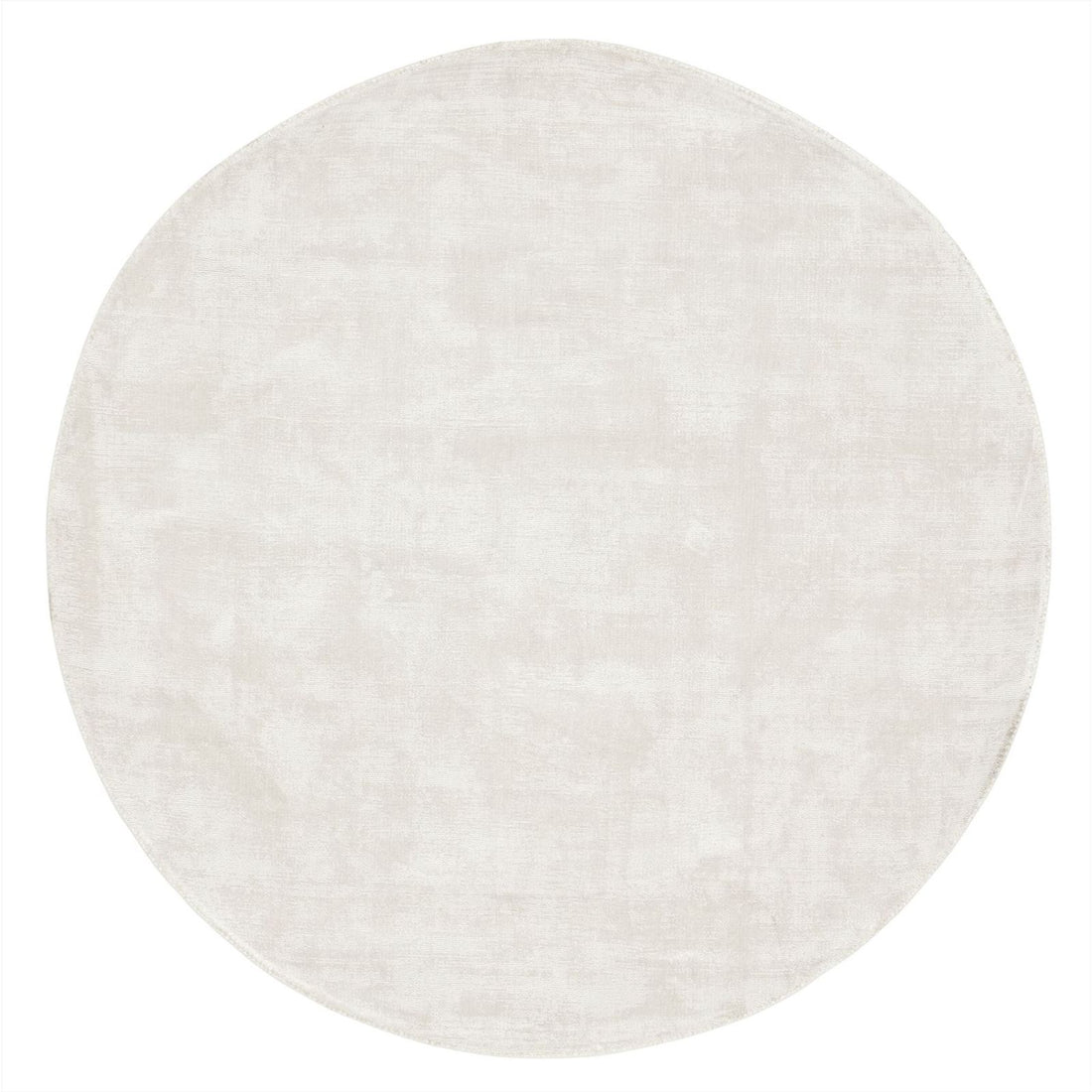 Rond vloerkleed La Belle van MUST Living in zandkleurige viscose met een doorsnede van 200 cm