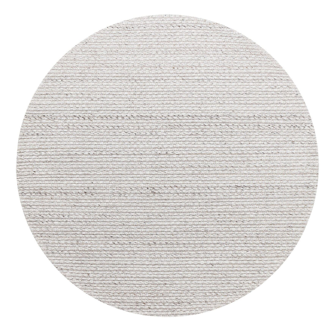 Rond vloerkleed Nirvana van MUST Living in grijze wol en polyester met een doorsnede van 200 cm