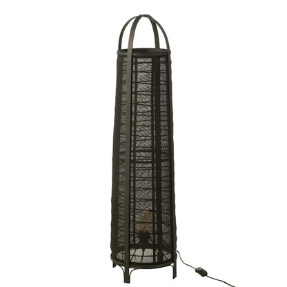 Lampa podłogowa Don Bawełna Bambus Czarna H 100cm J-Line