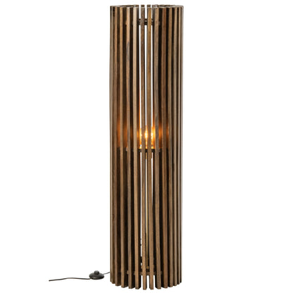 Lampa podłogowa żebrowana z drewna mango, ciemnobrązowa, J-Line