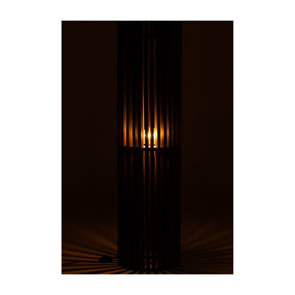 Lampa podłogowa żebrowana z drewna mango, ciemnobrązowa, J-Line