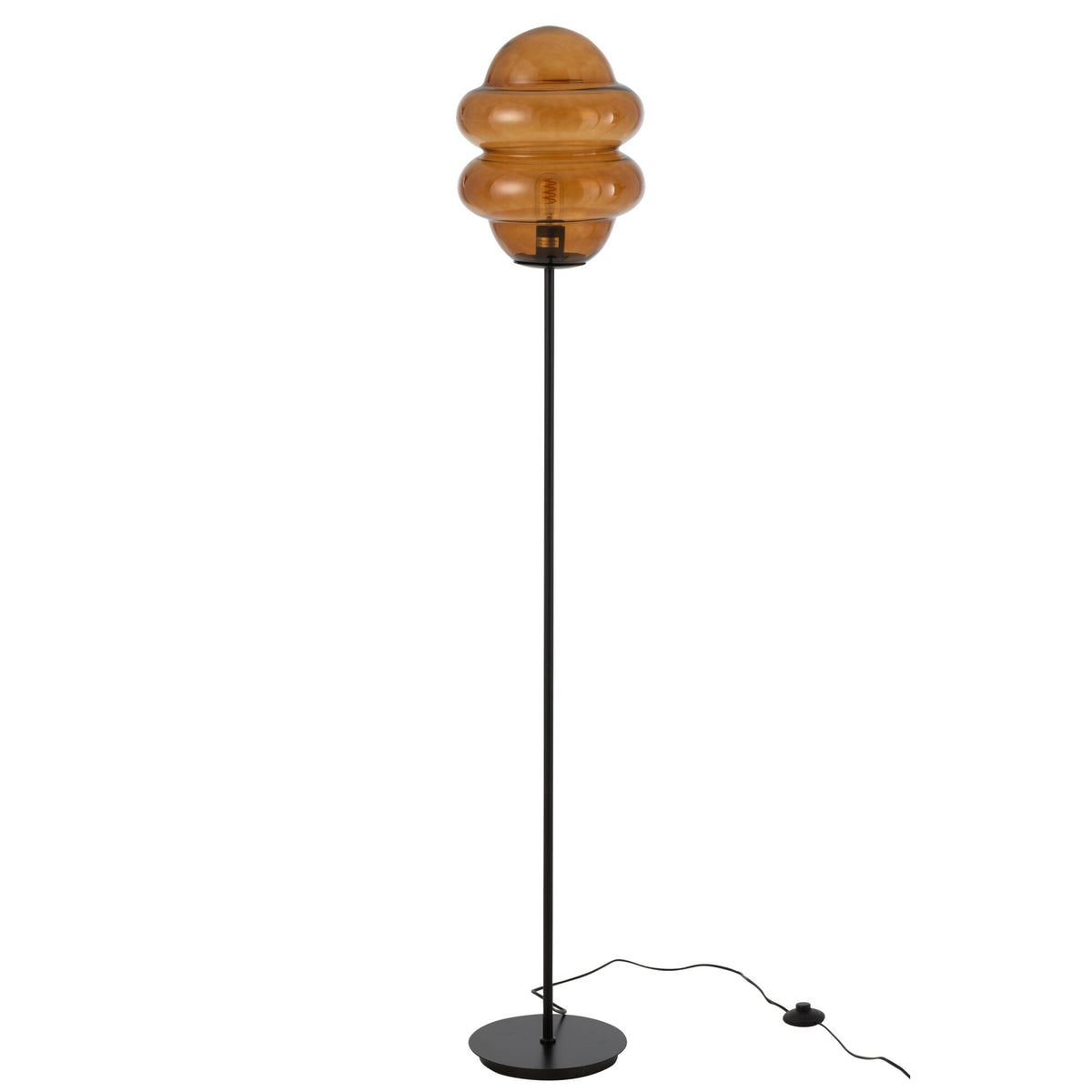 Lampa podłogowa Honinglepel Szklana Brązowa H160cm J-Line