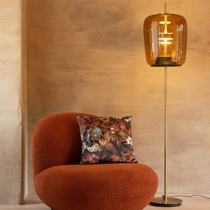 Lampa podłogowa LED Szkło Brązowa H 168cm J-Line