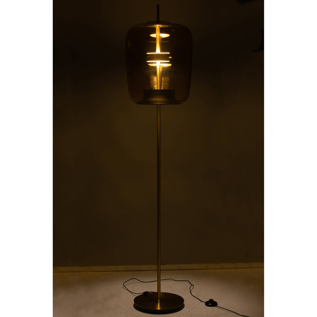 Lampa podłogowa LED Szkło Brązowa H 168cm J-Line