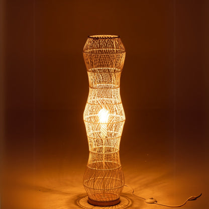 Vloerlamp Rotan Metaal Getwist Wit J-Line - Vloerlamp - J-Line - livinglovely.nl