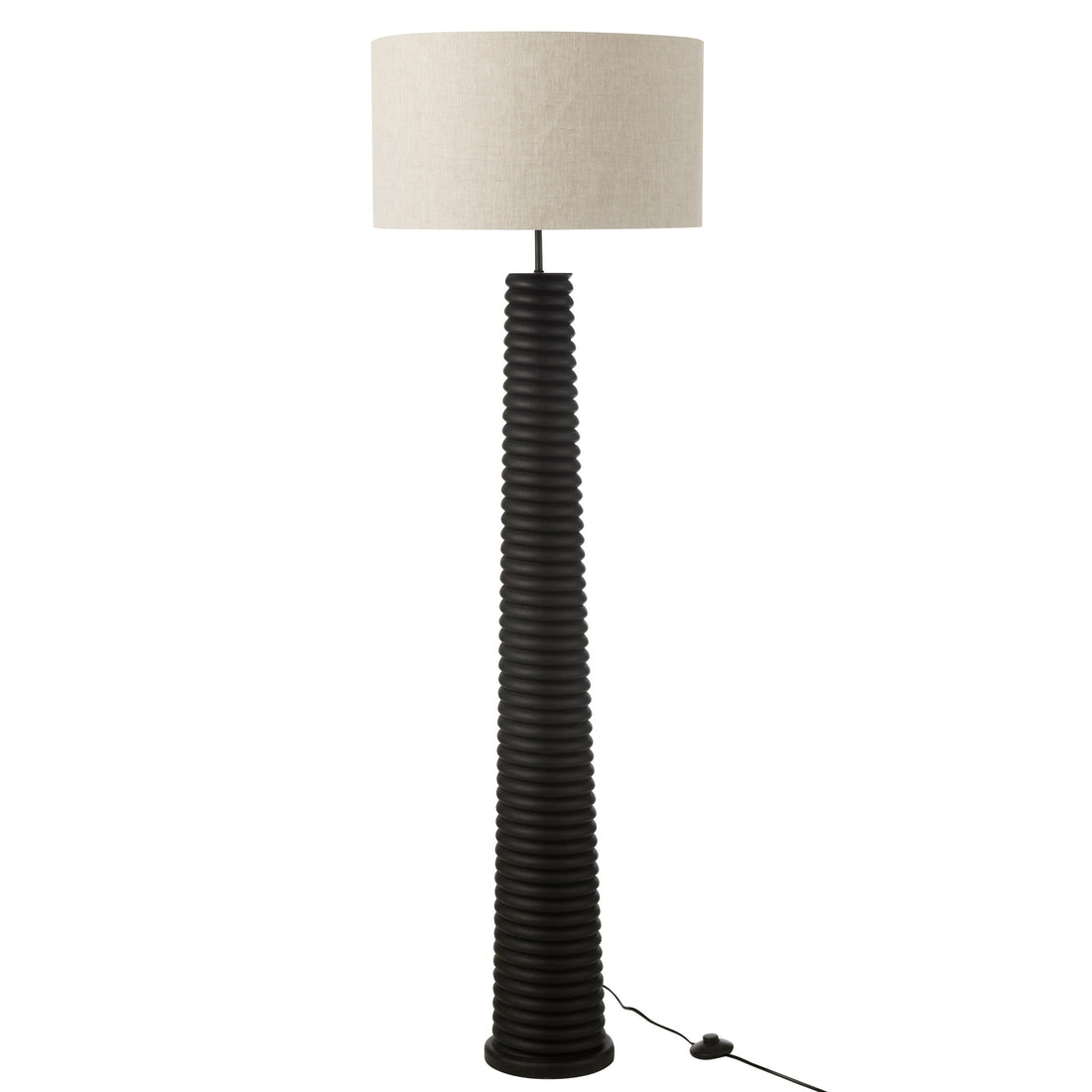 Lampa podłogowa gwintowa Ailanthus Drewno Czarna/Szara H160cm J-Line