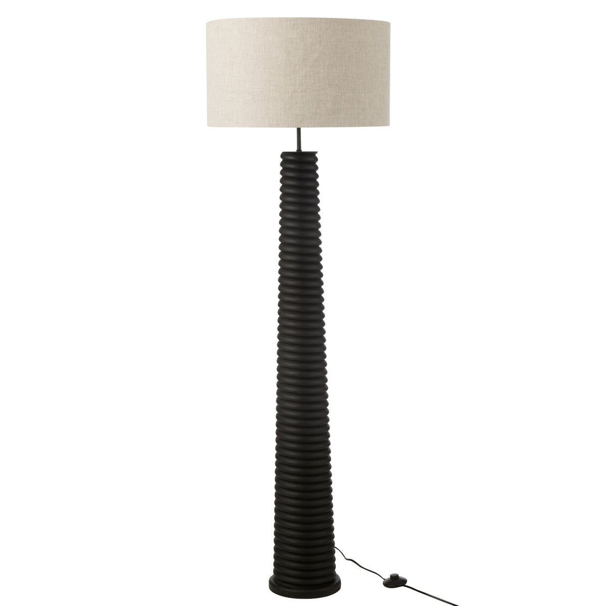 Lampa podłogowa gwintowa Ailanthus Drewno Czarna/Szara H160cm J-Line