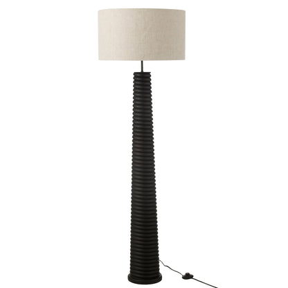 Lampa podłogowa gwintowa Ailanthus Drewno Czarna/Szara H160cm J-Line