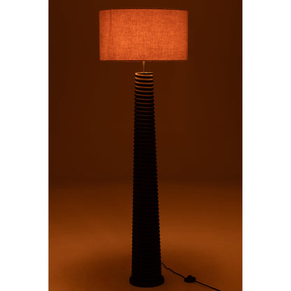 Lampa podłogowa gwintowa Ailanthus Drewno Czarna/Szara H160cm J-Line