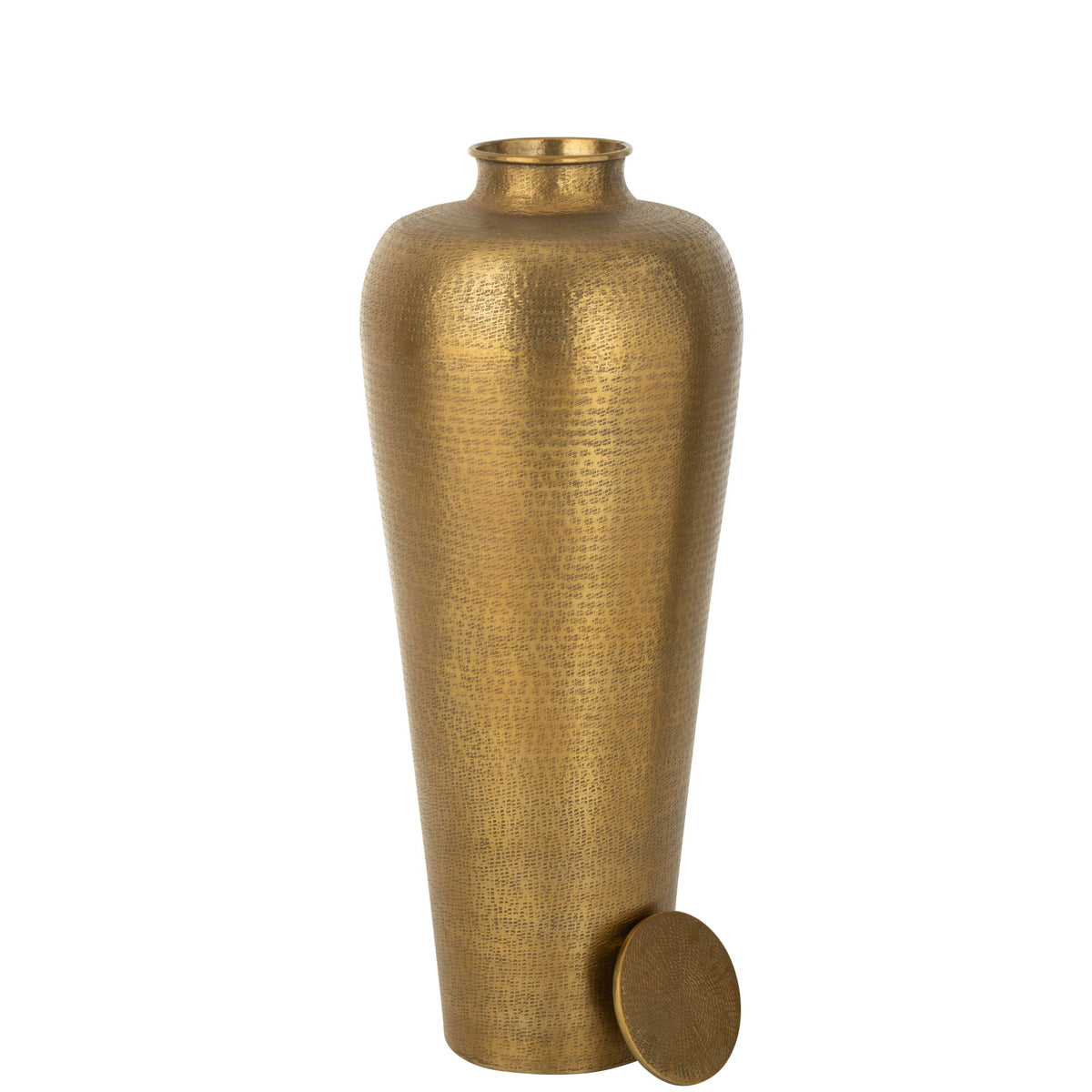 Wazon podłogowy cylindryczny z aluminium, złoty, J-Line