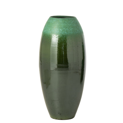 Wazon podłogowy ceramiczny ciemnozielony/turkusowy Large J-Line