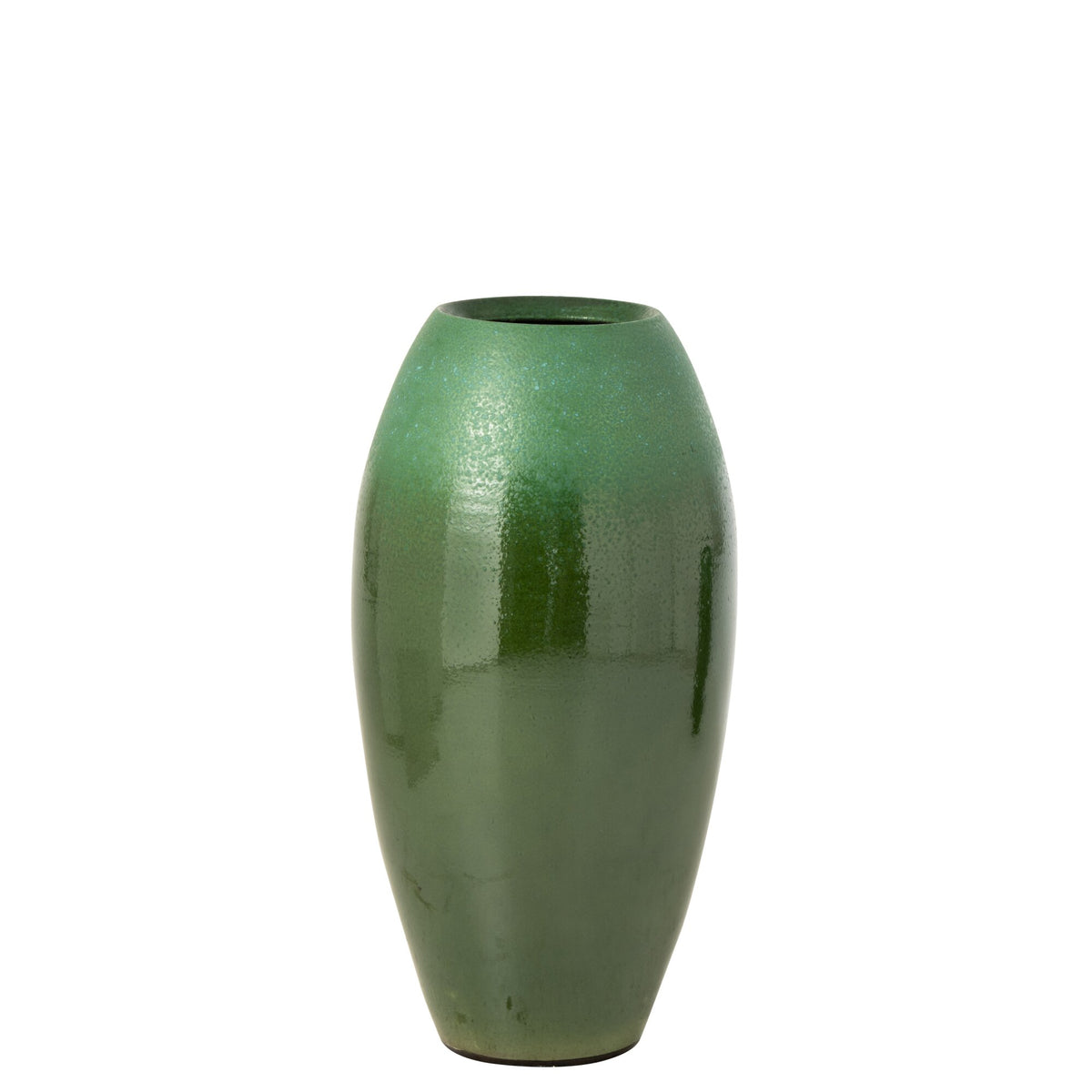Wazon podłogowy ceramiczny ciemnozielony/turkusowy średni J-Line