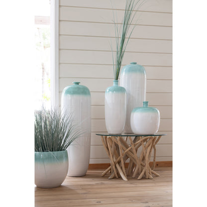 Wazon podłogowy ceramiczny miętowy/biały Large J-Line
