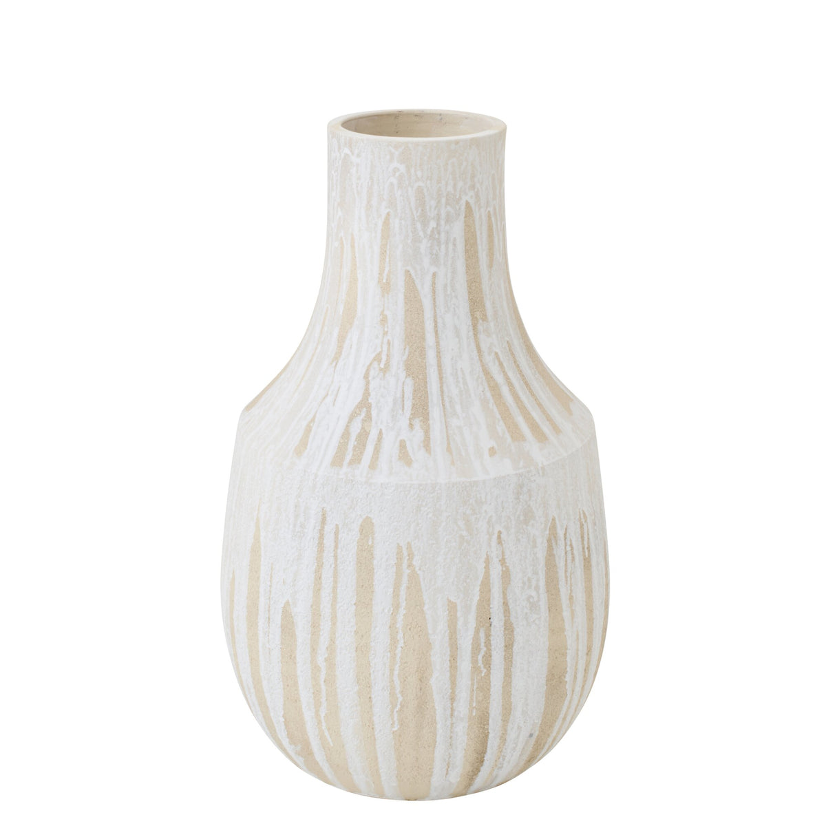 Wazon podłogowy ceramiczny biały/jasnobeżowy mały J-Line