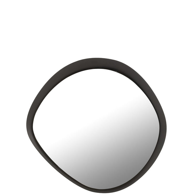 Wandspiegel Rond Metaal/Glas Zwart Small - Spiegel - J-Line - livinglovely.nl